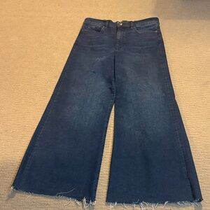 Frame Denim Dark Indigo Wide-Leg Jeans